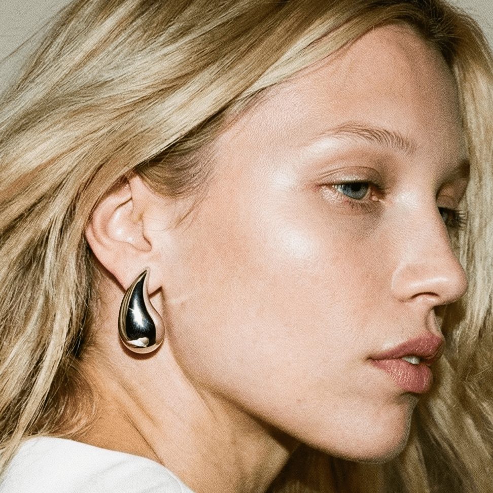 Teardrop Medium Silver Earrings - earrings