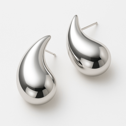 Teardrop Medium Silver Earrings - earrings
