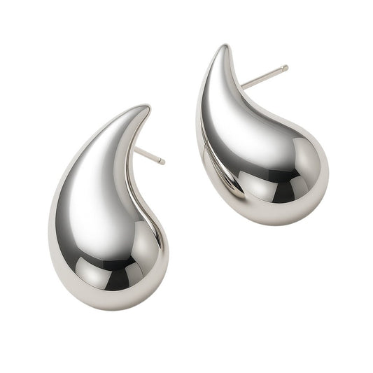 Teardrop Medium Silver Earrings - earrings