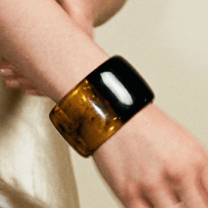 The Bangles Black Resin Cuff - Bracelet