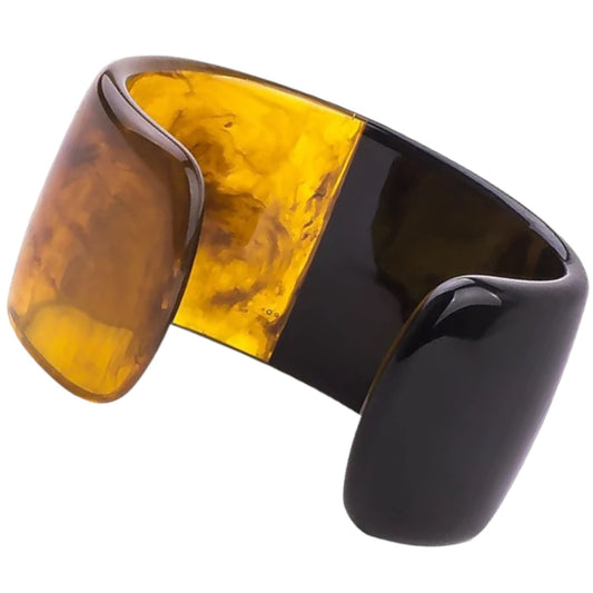 The Bangles Black Resin Cuff-Bracelet