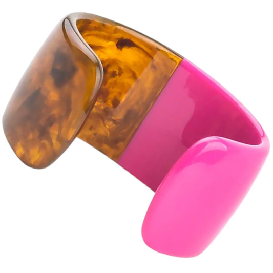 The Bangles Hot Pink Resin Cuff-Bracelet