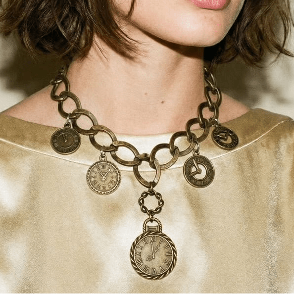 Tick Tock Vintage Brass Necklace - Necklace