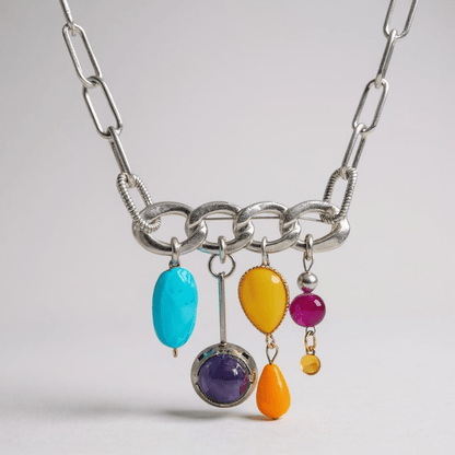 Treasure Chest Vintage Bespoke 925 Sterling Silver Necklace Brooch - 