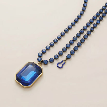 True Blue Vintage Statement Necklace - Necklace
