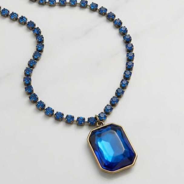 True Blue Vintage Statement Necklace - Necklace