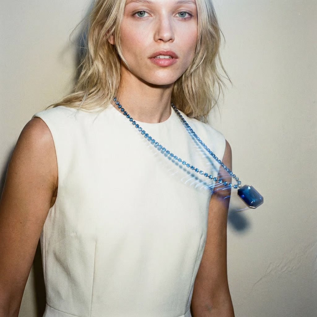 True Blue Vintage Statement Necklace - Necklace