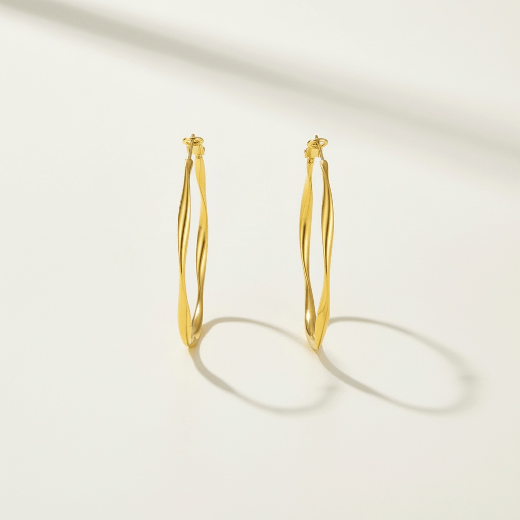 Twist It 18k Gold Plated Hoop Earrings - earrings