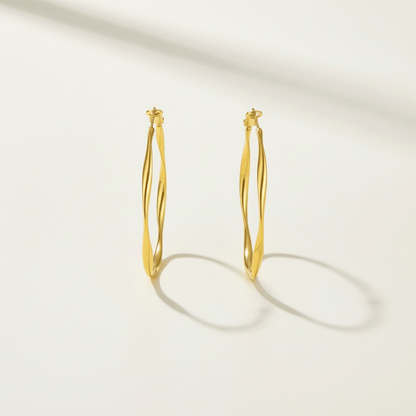 Twist It 18k Gold Plated Hoop Earrings - earrings