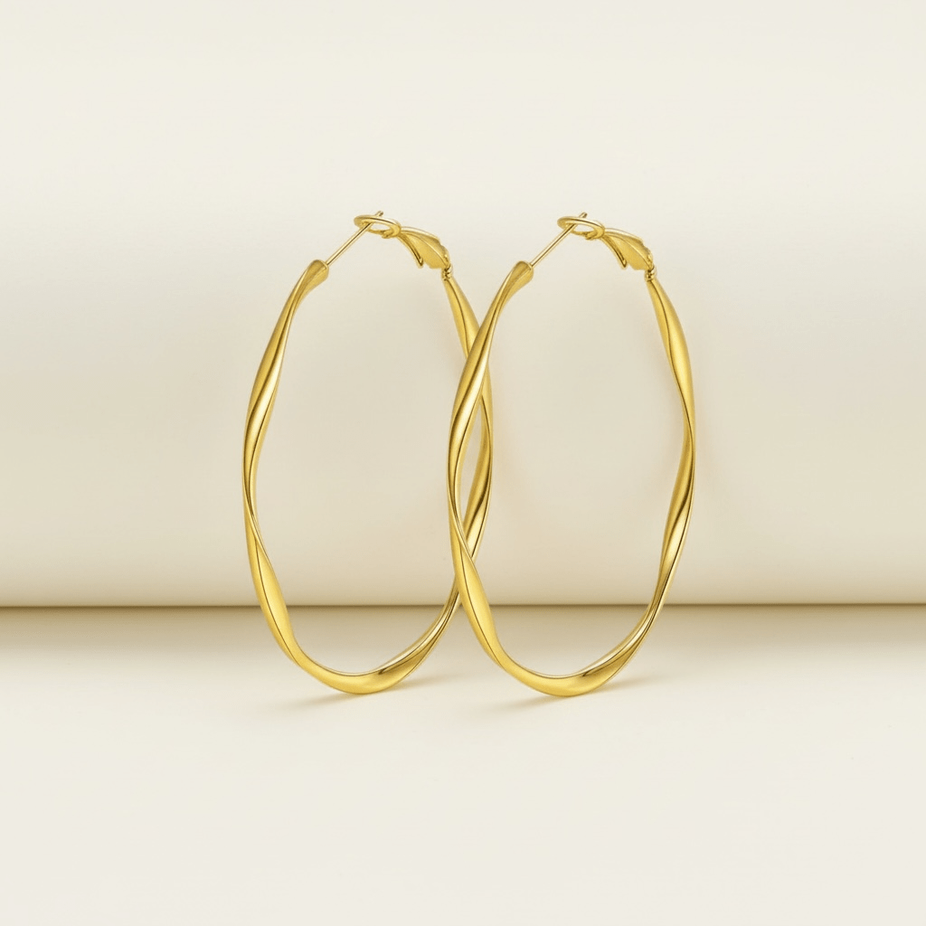 Twist It 18k Gold Plated Hoop Earrings - earrings