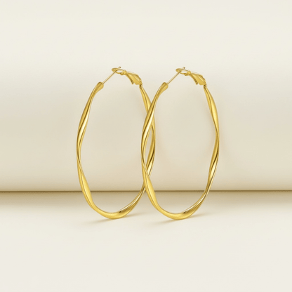 Twist It 18k Gold Plated Hoop Earrings - earrings