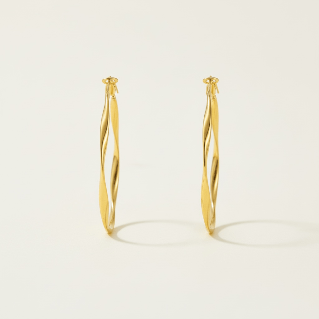 Twist It 18k Gold Plated Hoop Earrings - earrings