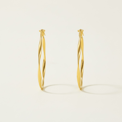 Twist It 18k Gold Plated Hoop Earrings - earrings