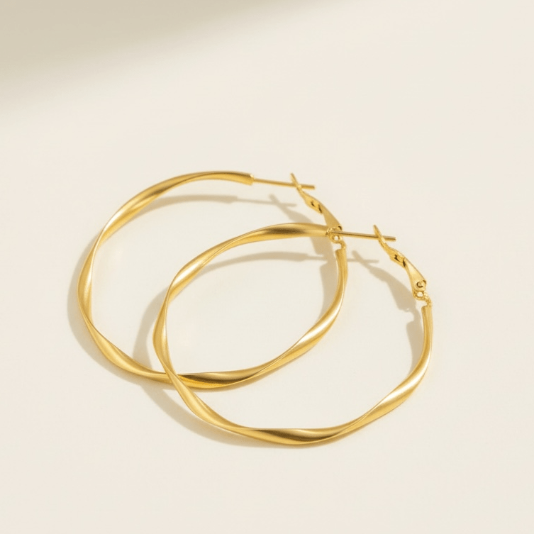 Twist It 18k Gold Plated Hoop Earrings - earrings
