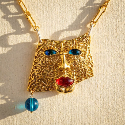 Vintage 1 of 1 Salvador Gold Statement Necklace - 