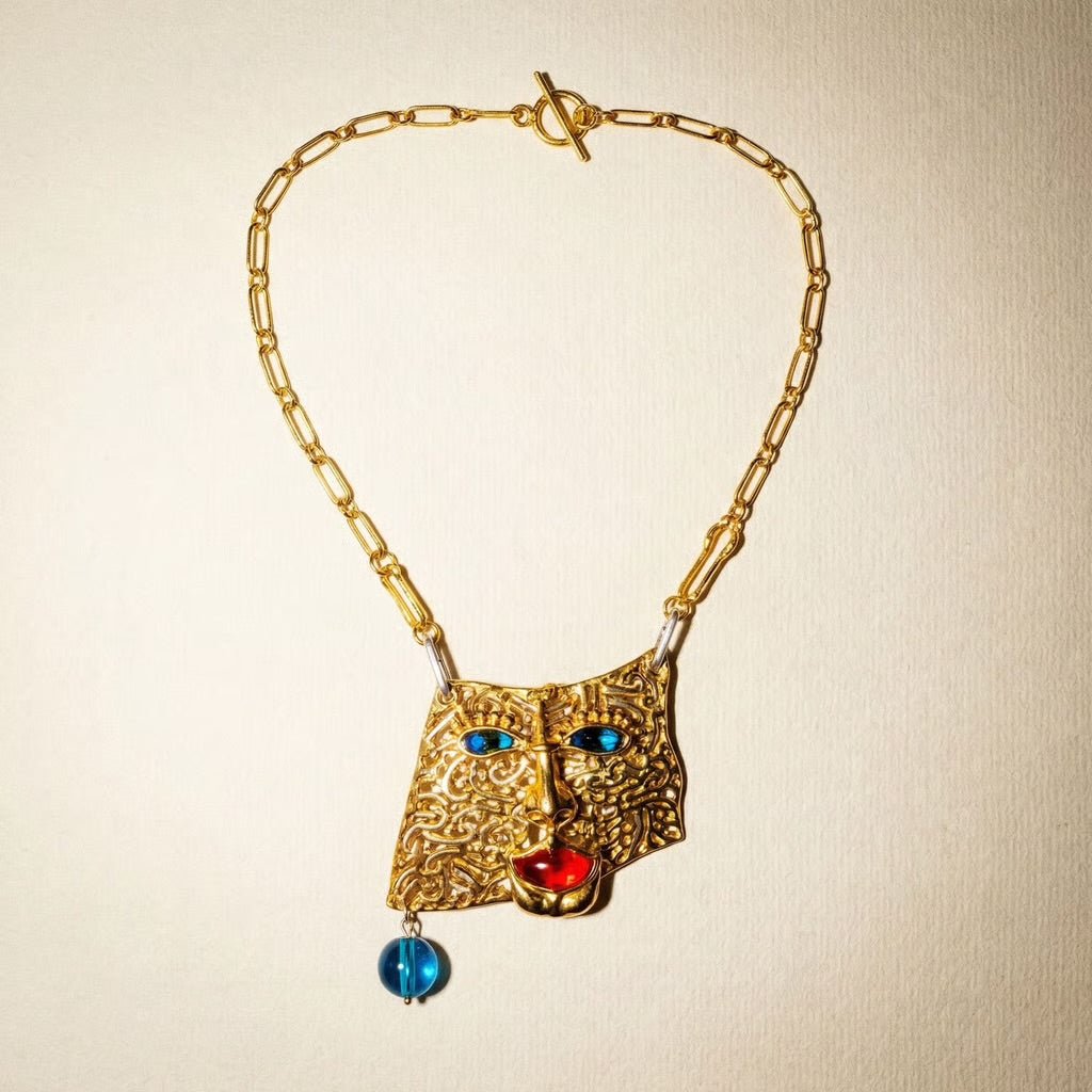 Vintage 1 of 1 Salvador Gold Statement Necklace - 