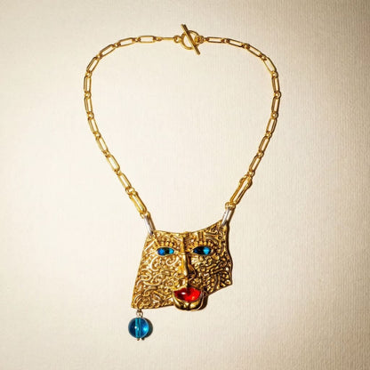 Vintage 1 of 1 Salvador Gold Statement Necklace - 