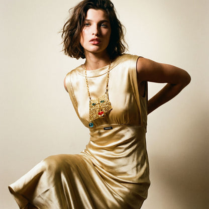 Vintage 1 of 1 Salvador Gold Statement Necklace - 