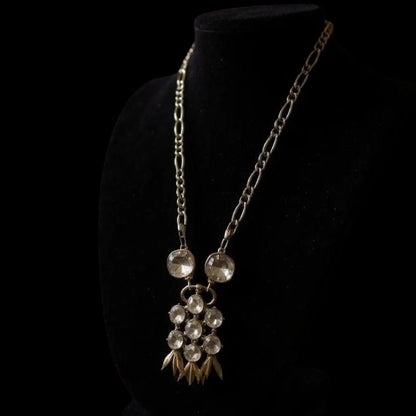 Vintage Bespoke Antique Gold and Sterling Silver Statement Long Necklace - Necklace