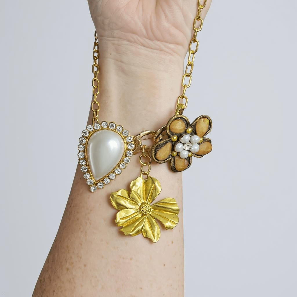 Vintage Bespoke Autumn Blooms Necklace and Brooch - 