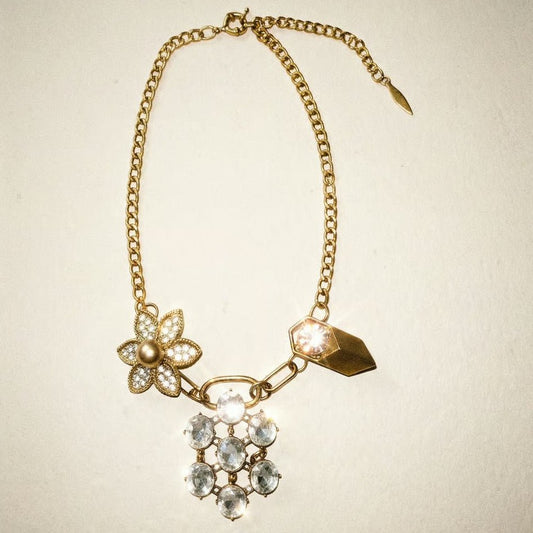 Vintage Bespoke Gold Flower Necklace - Necklace