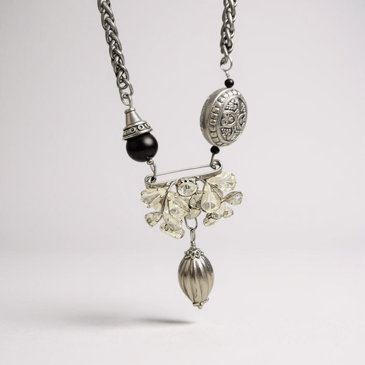 Vintage Bespoke Gunmetal Necklace - 