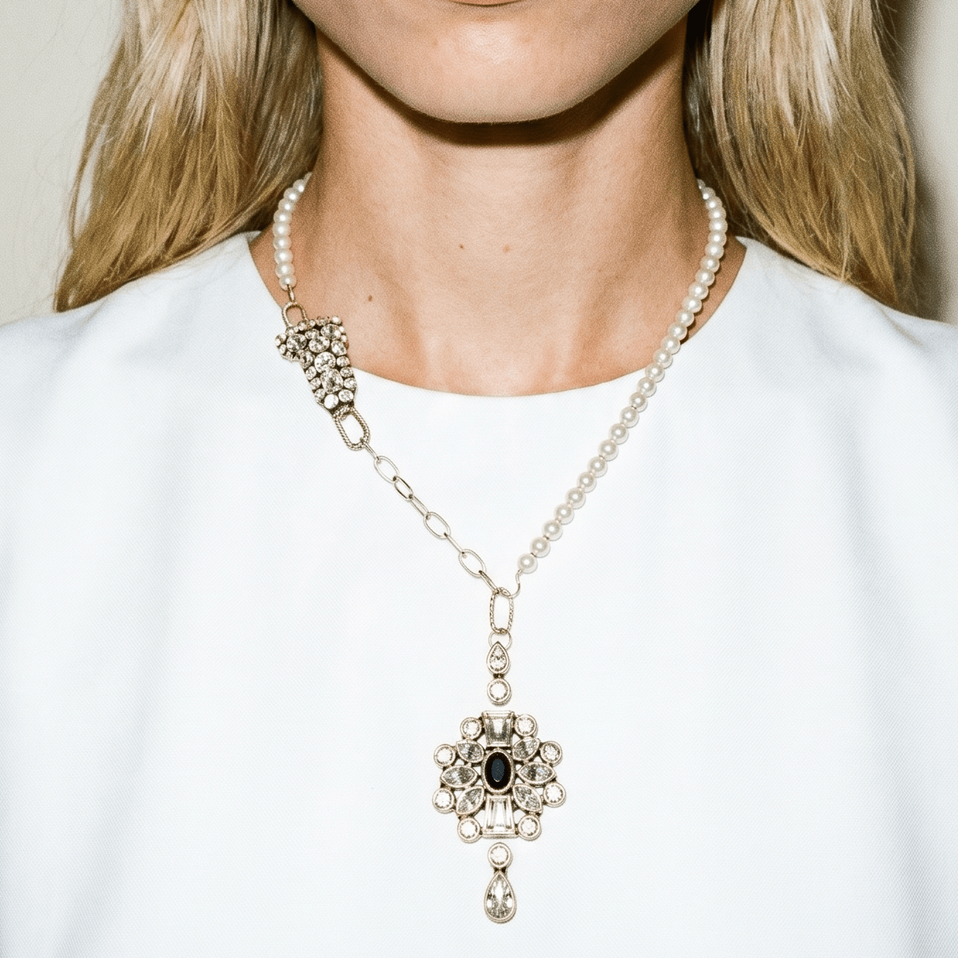 Vintage Bespoke Pearl and Diwali Flower Necklace - Necklace