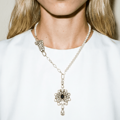 Vintage Bespoke Pearl and Diwali Flower Necklace - Necklace