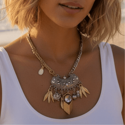 Vintage Bespoke Silver Gold Necklace - Necklace