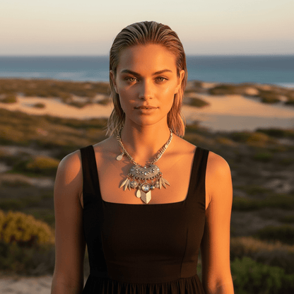 Vintage Bespoke Silver Gold Necklace - Necklace