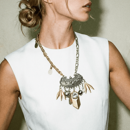 Vintage Bespoke Silver Gold Necklace - Necklace