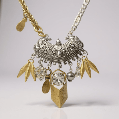 Vintage Bespoke Silver Gold Necklace - Necklace
