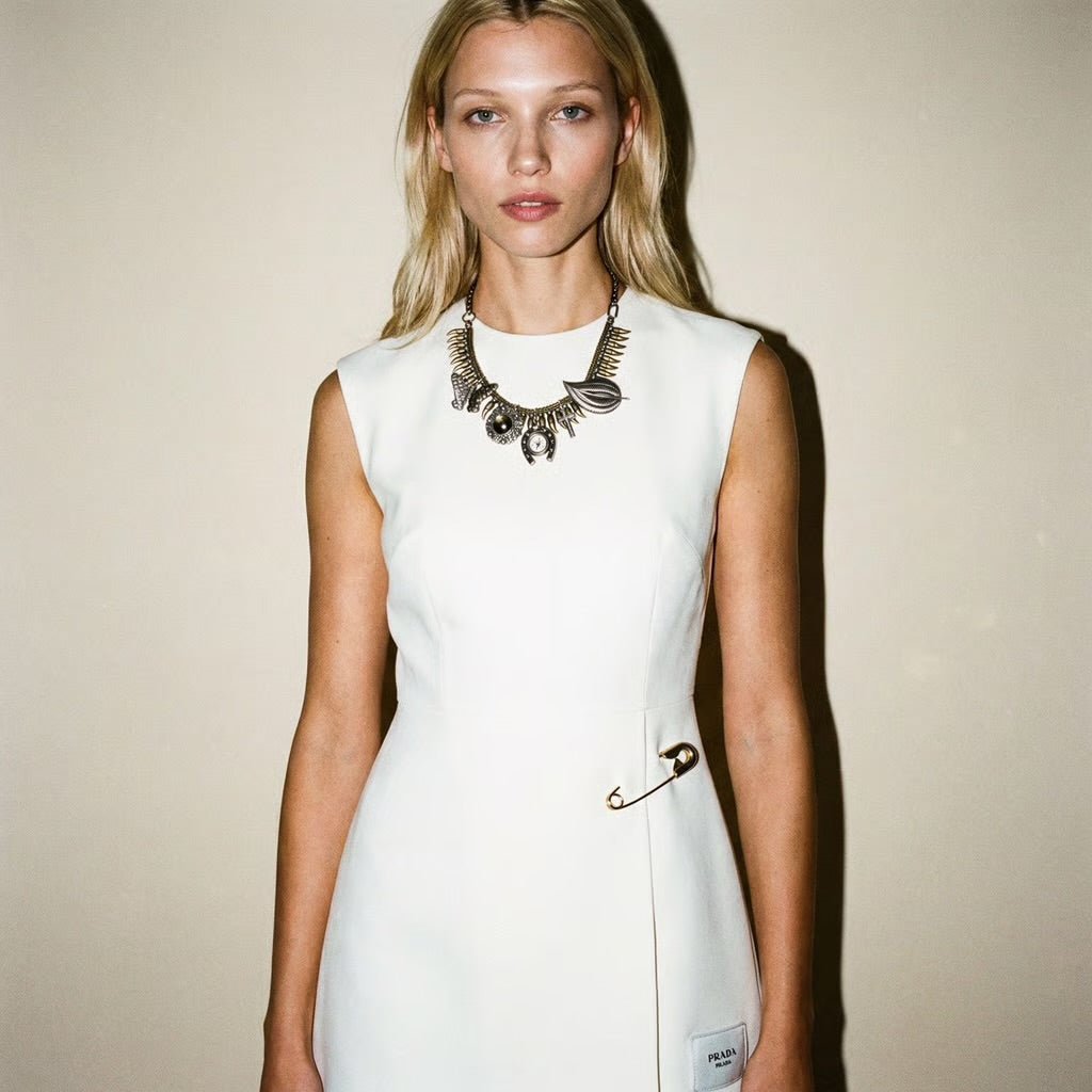 Vintage Sterling Silver Spikes Bespoke Necklace - 