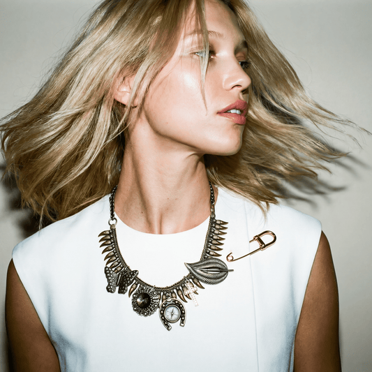 Vintage Sterling Silver Spikes Bespoke Necklace - 