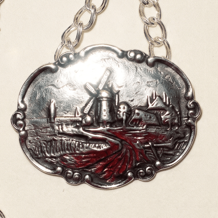 Vintage Sterling Silver Windmill Necklace - Necklace