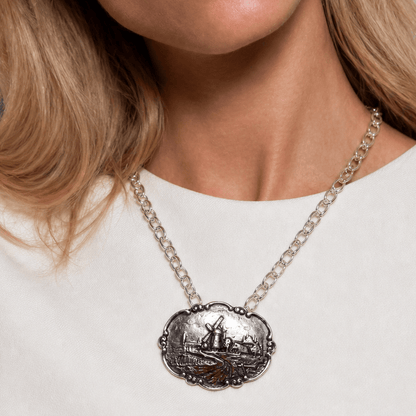 Vintage Sterling Silver Windmill Necklace - Necklace