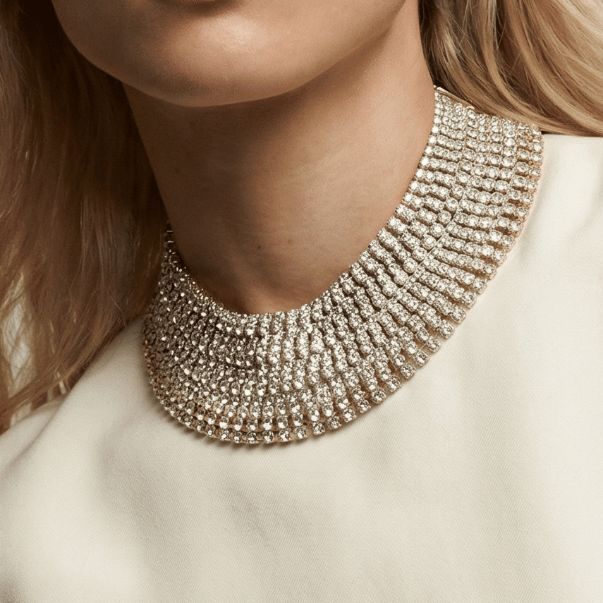 Vogue Diamante Statement Choker - Necklace