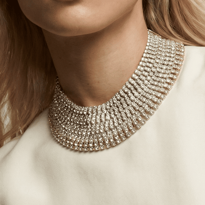 Vogue Diamante Statement Choker - Necklace