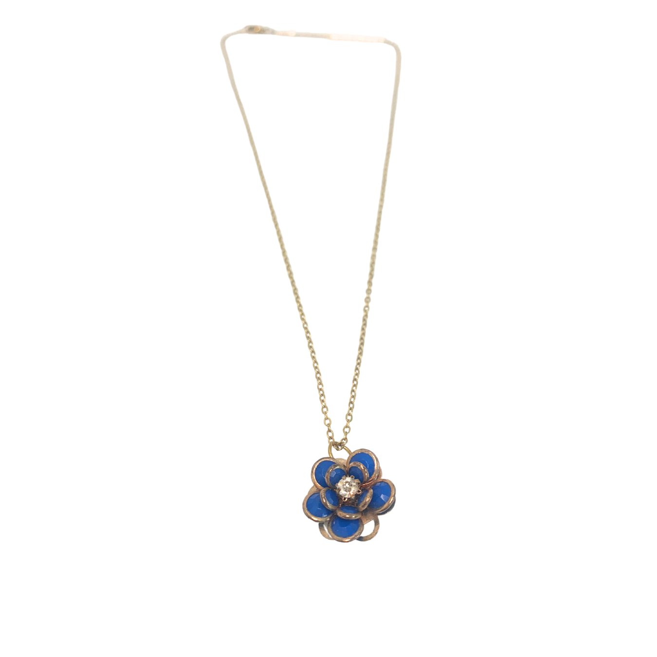 1 of 1 Blue Flower Vintage Necklace-