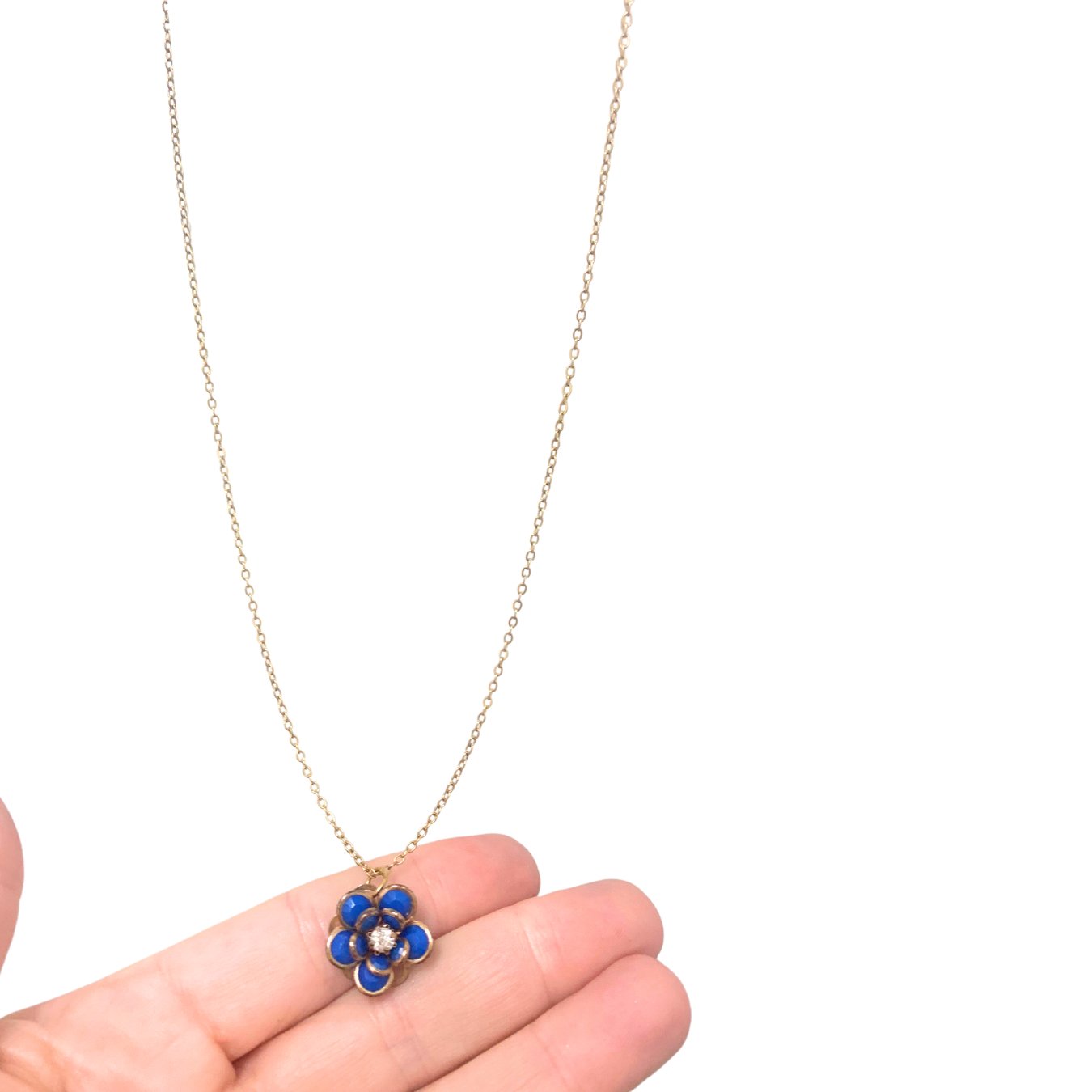 1 of 1 Blue Flower Vintage Necklace-
