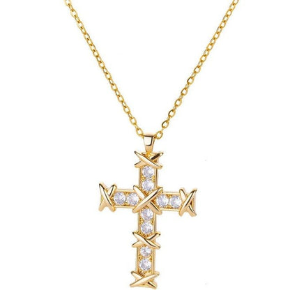 Alta Moda Gold Plated Cross Necklace-