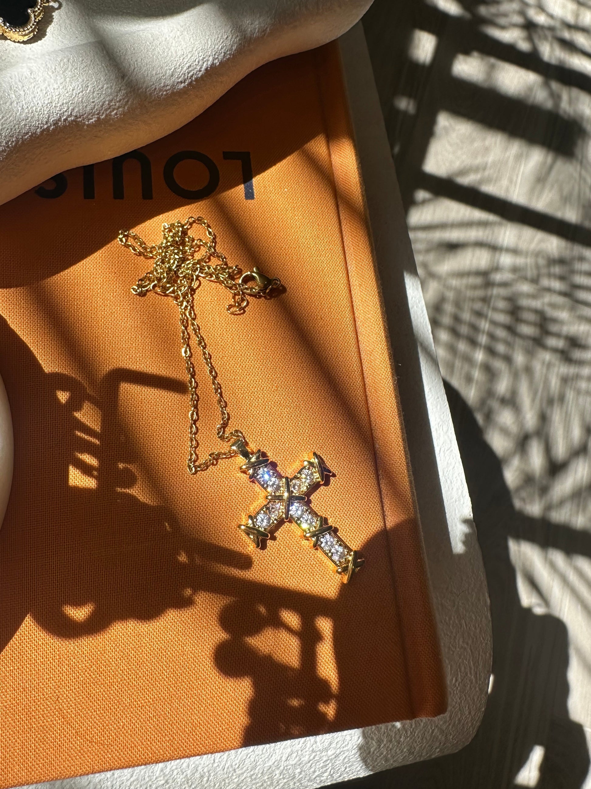 Alta Moda Gold Plated Cross Necklace-