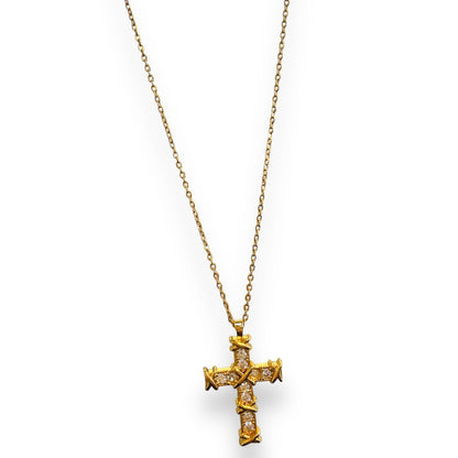 Alta Moda Gold Plated Cross Necklace-