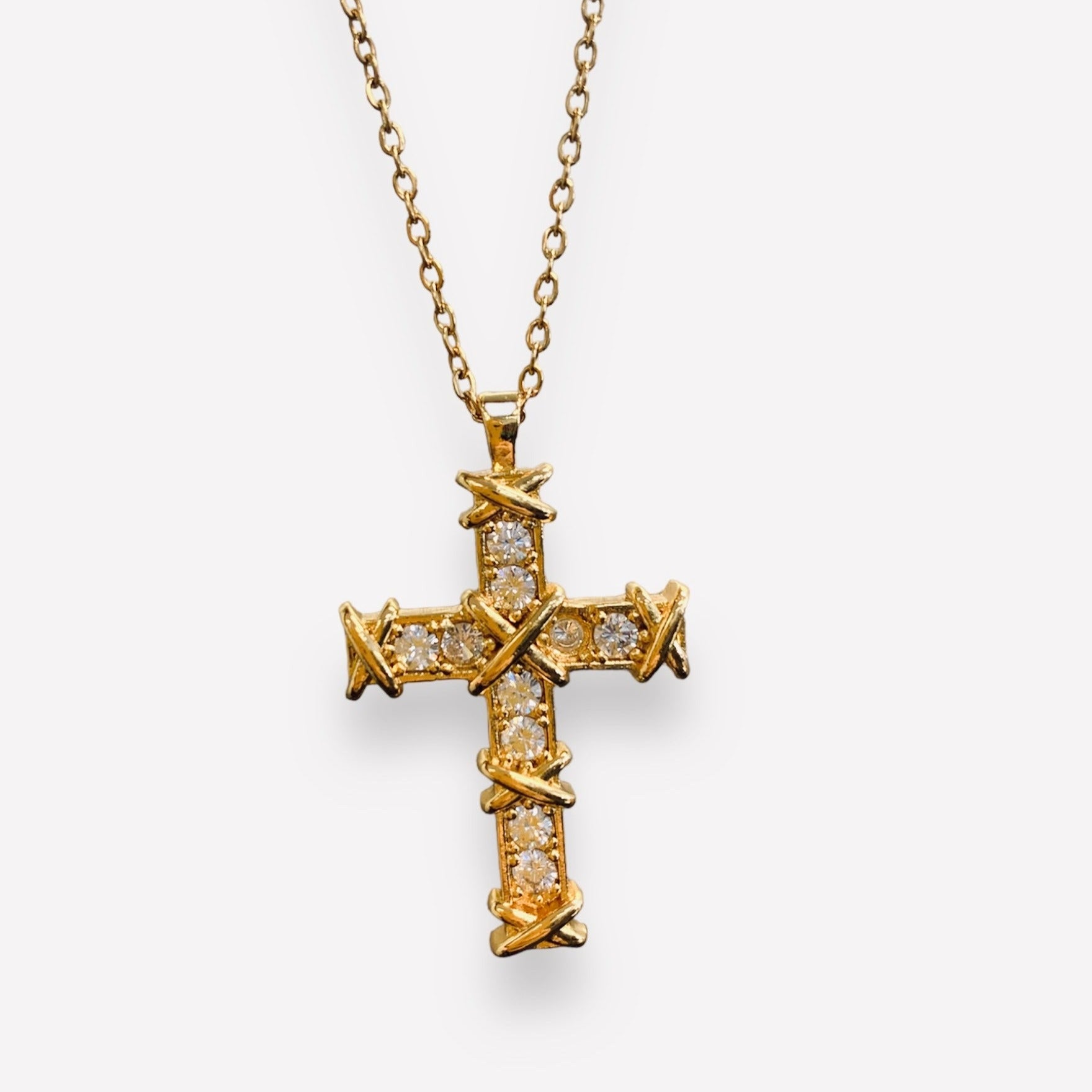 Alta Moda Gold Plated Cross Necklace-