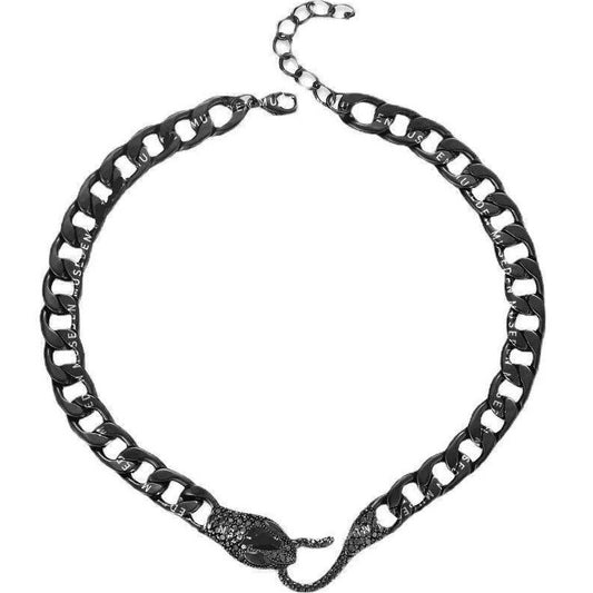 American Boy Matte Black Serpent Necklace-