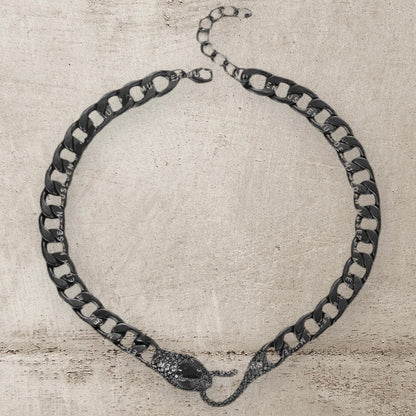 American Boy Matte Black Serpent Necklace-