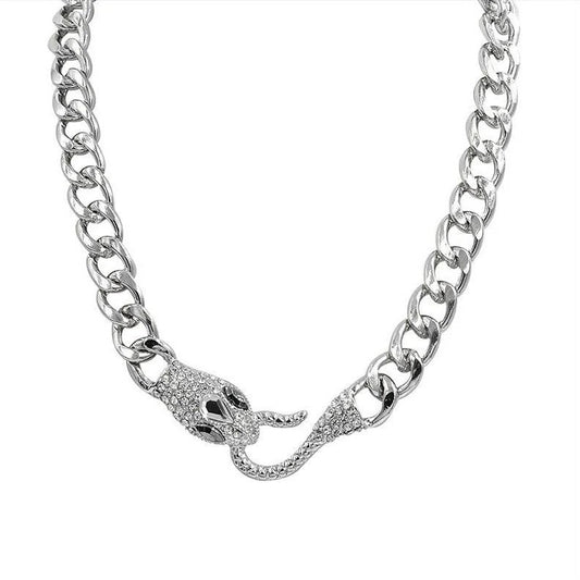 American Boy Silver Serpent Necklace-