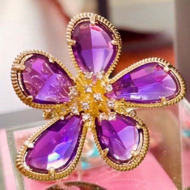 Ballroom Blitz Adjustable Gold and Purple Ring-Ring