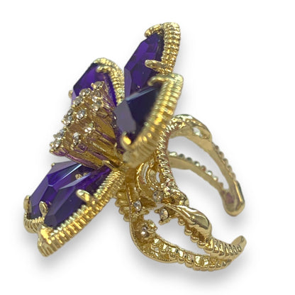 Ballroom Blitz Adjustable Gold and Purple Ring-Ring