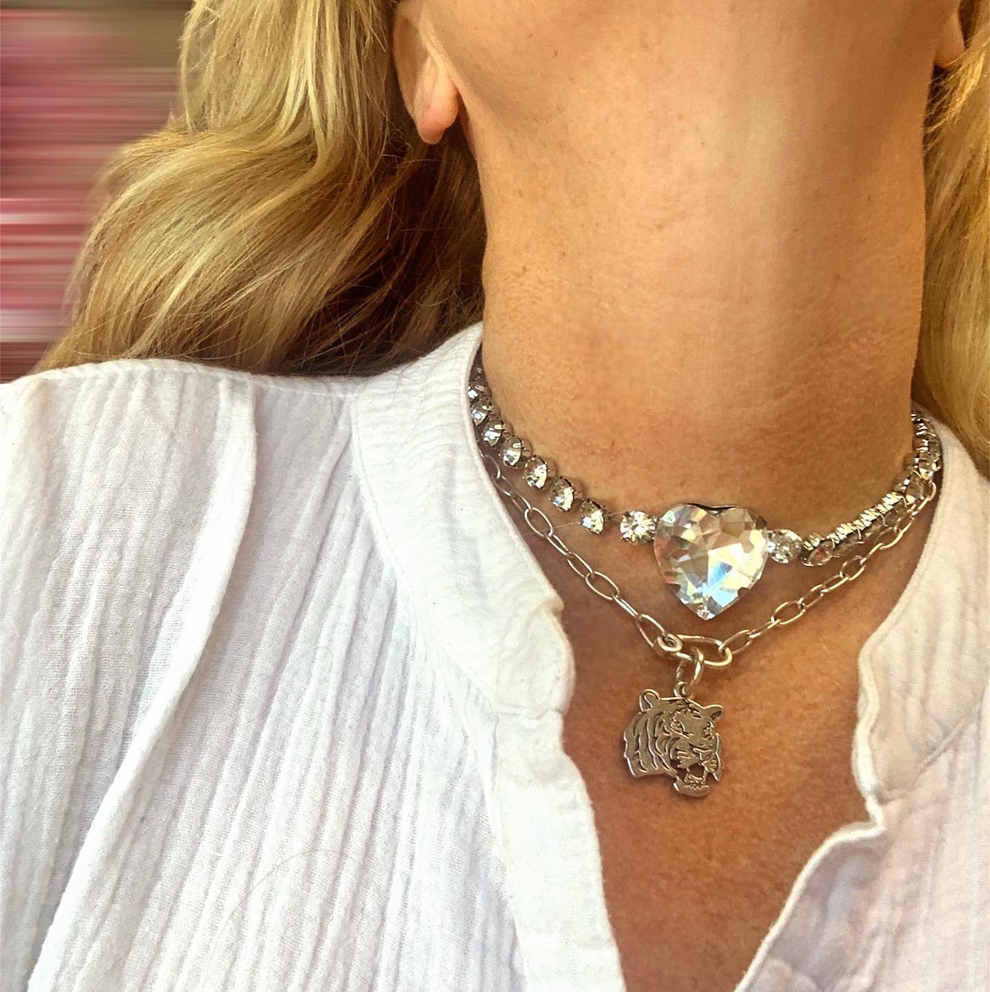 Can You Feel It Silver Bling Necklace-